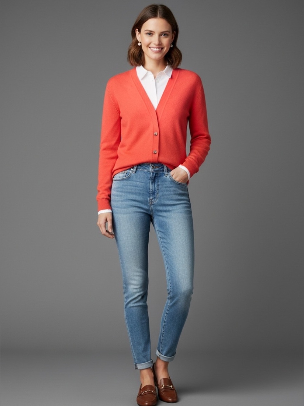 Banana Republic V-Neck Button Front Knit Cardigan Sweater Medium